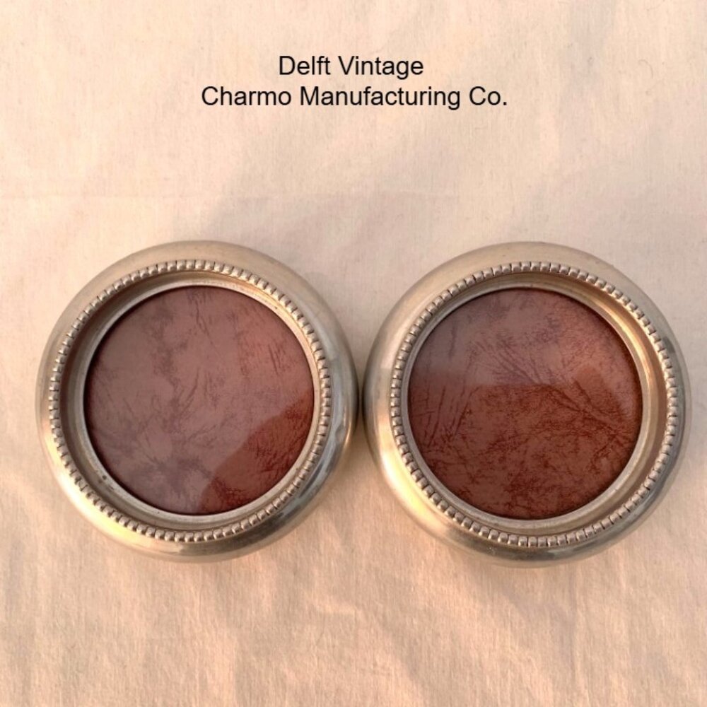 Delft Pair of Vintage Charmo Manufacturing Co. Inc. Matawan N.J. Drink Coasters